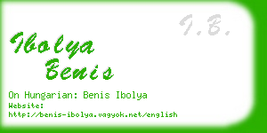 ibolya benis business card
